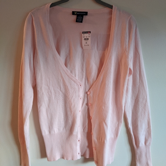 NWT Pink Deep V Cardigan - Picture 3 of 3